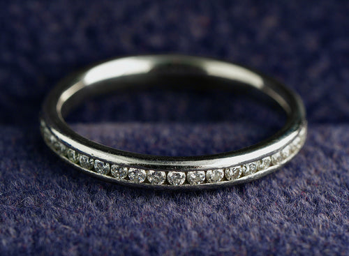 Platinum 950 Channel Set Diamond Eternity Ring 2.74g Birmingham Hallmarked