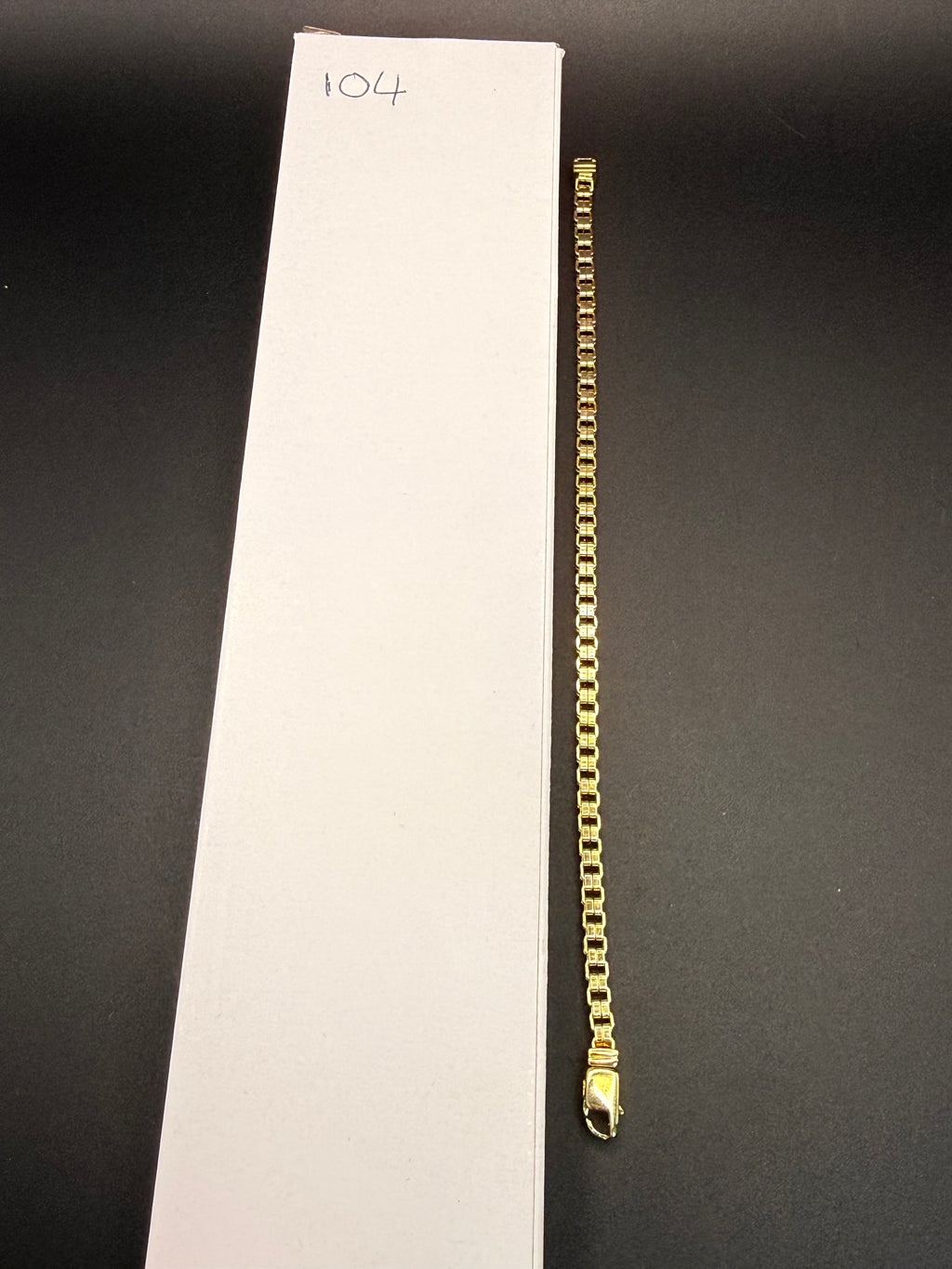 Solid 9ct Yellow Gold Box Link Bracelet 19cm 8.9g 375 London
