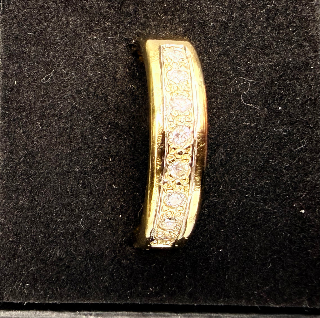 Solid 9ct Gold Diamond Half Eternity Band Ring Size U 1/2 6.1g 375