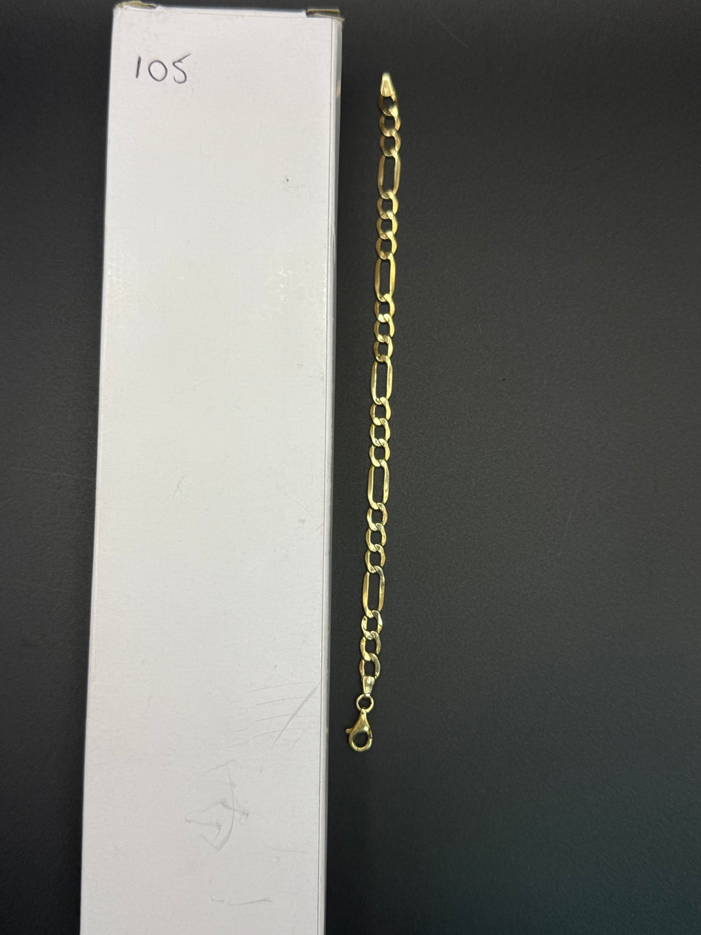 Solid 9ct Yellow Gold Figaro Bracelet 18cm 2.8g 375 Hallmarked