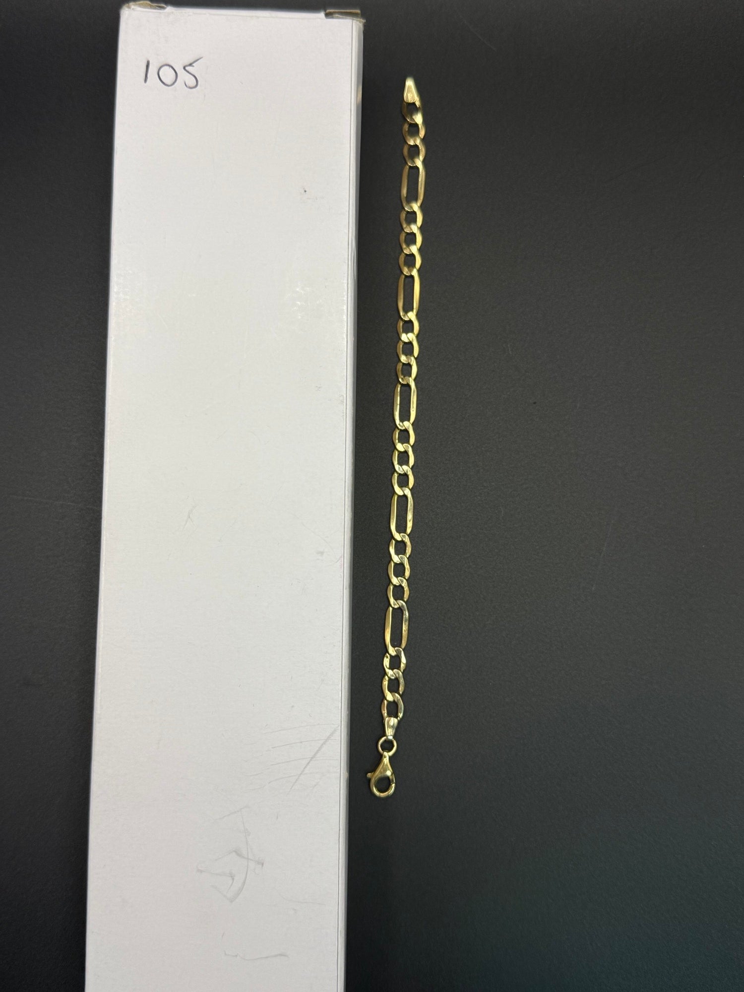Solid 9ct Yellow Gold Figaro Bracelet 18cm 2.8g 375 Hallmarked
