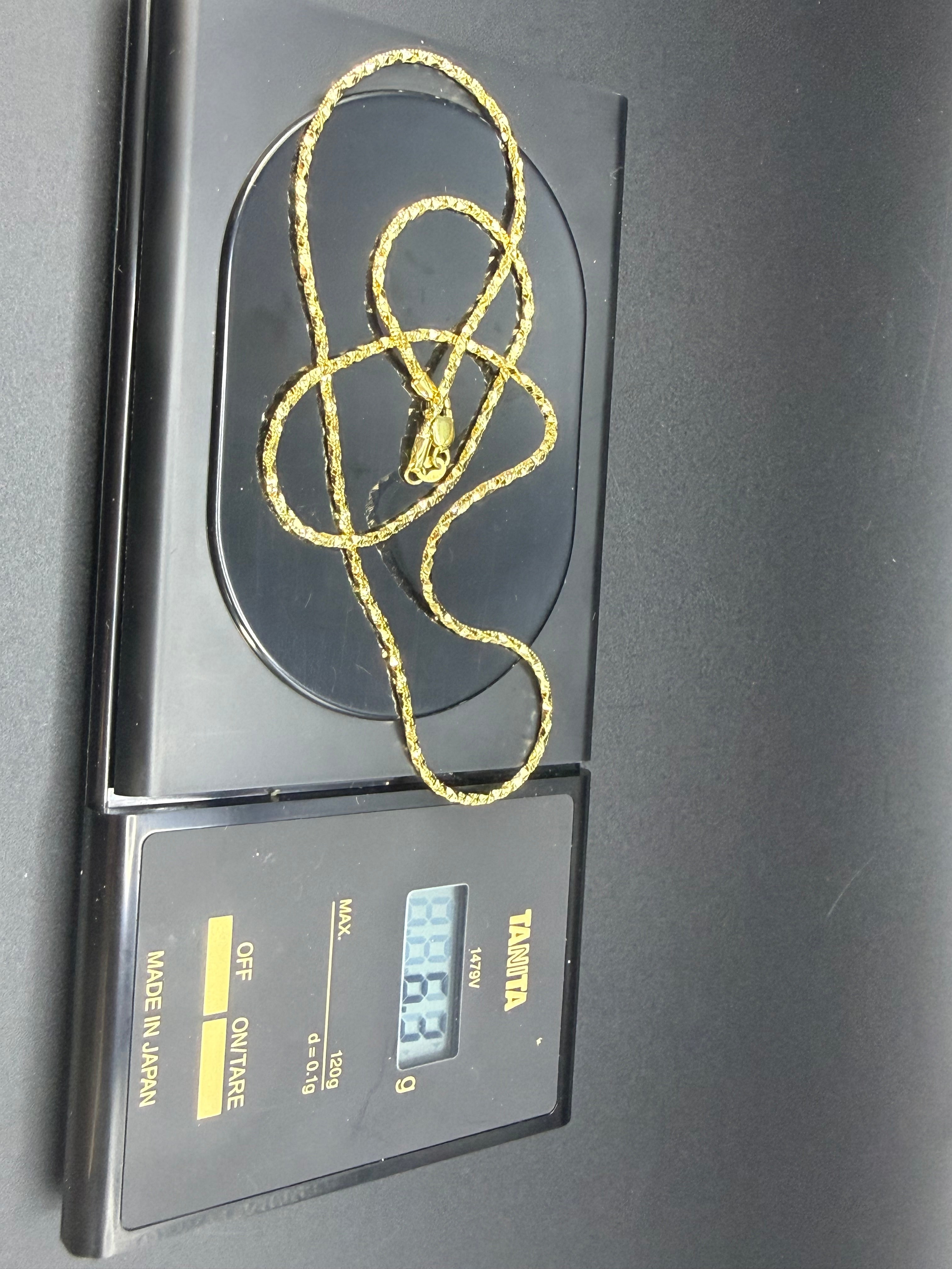 Solid 9ct Gold Italian Chain Necklace 46cm 6.3g 375 Hallmarked
