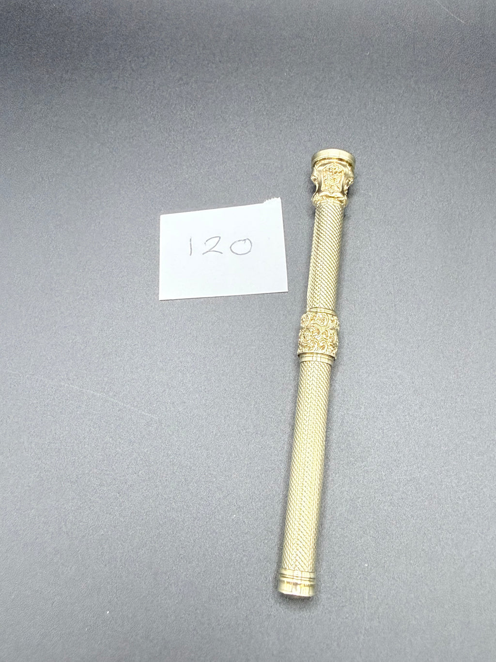 Antique Victorian 9ct Gold Propelling Pencil 18.2g Seal Top Engine Turned