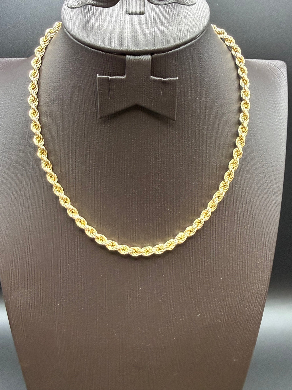 Solid 9ct Yellow Gold Italian Rope Chain Necklace 41cm 10.7g 375