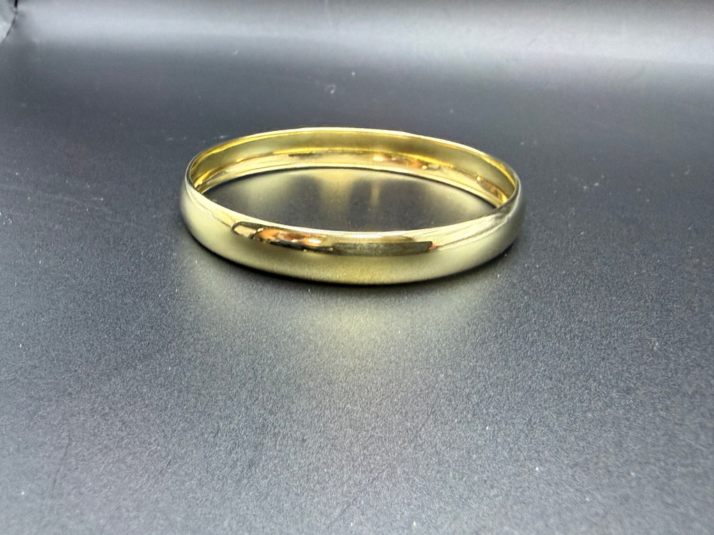 Solid 9ct Yellow Gold D-Section Slip-On Bangle 7.5g 375 London