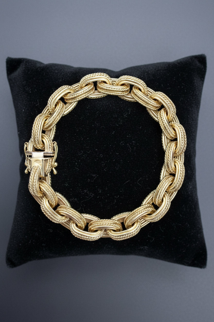 Solid 9ct Yellow Gold Heavy  Bracelet 20cm 29.8g 375