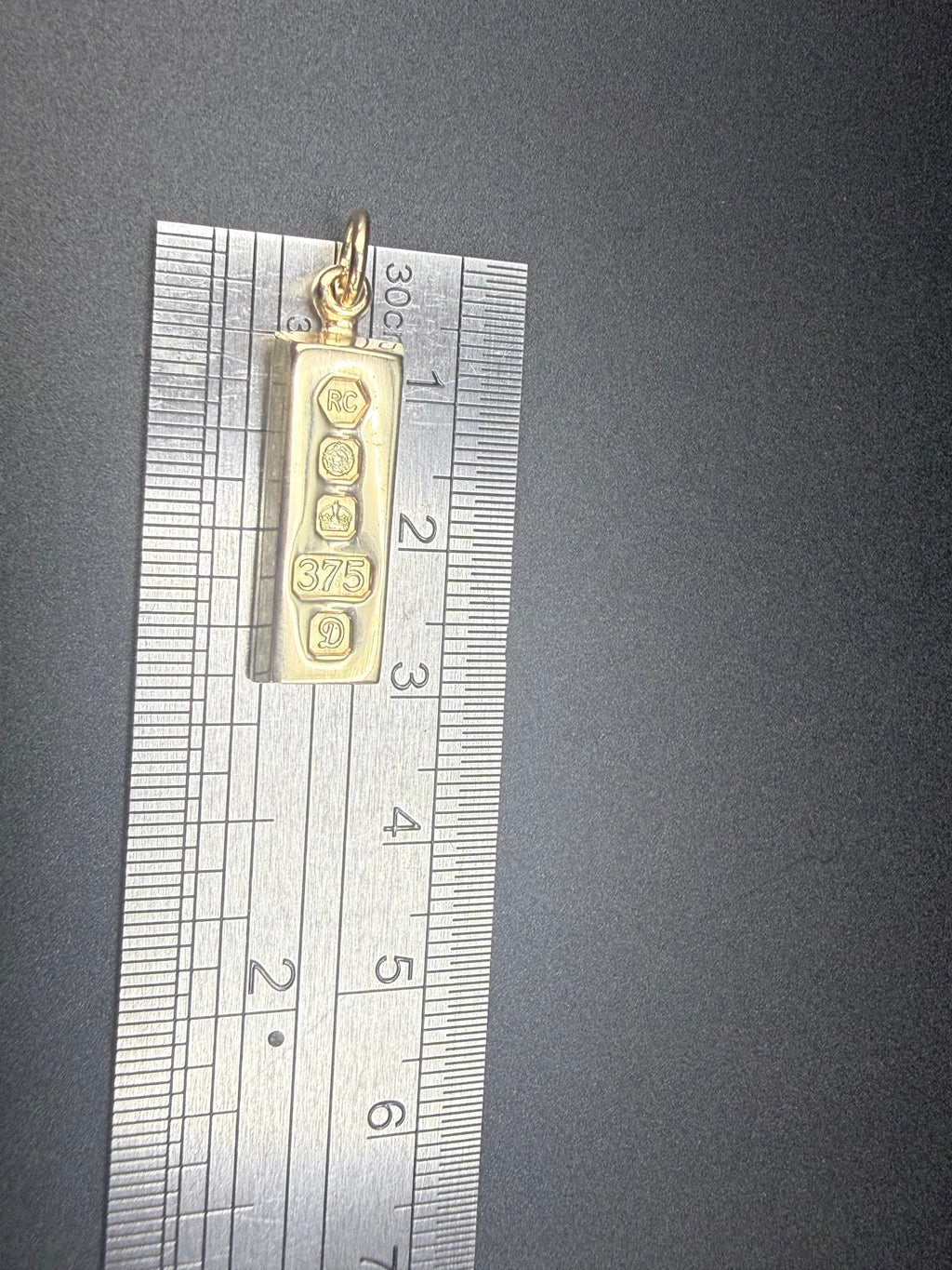 Solid 9ct Gold Ingot Pendant 7.8g 375 Hallmarked