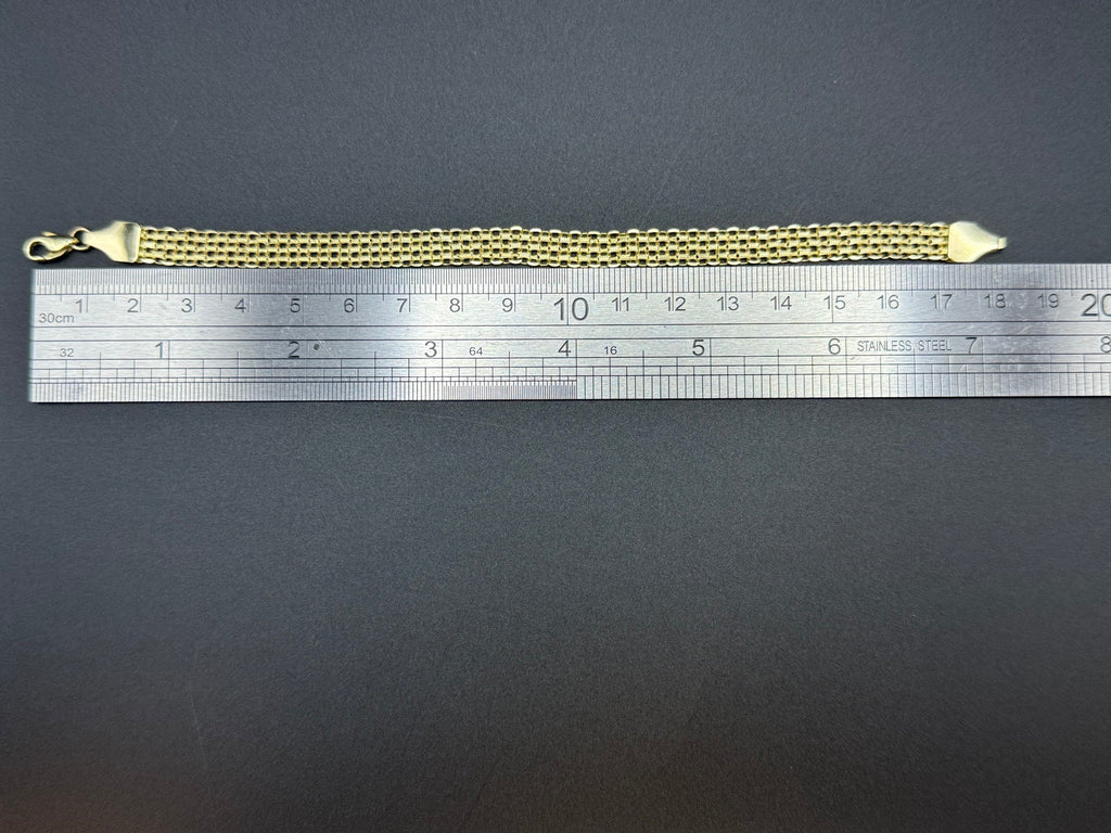 Solid 14ct Yellow Gold Italian Mesh Bracelet 18.5cm 7.5g 585