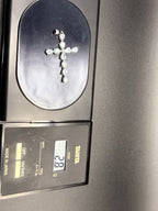 9ct white gold London blue topaz cross pendant