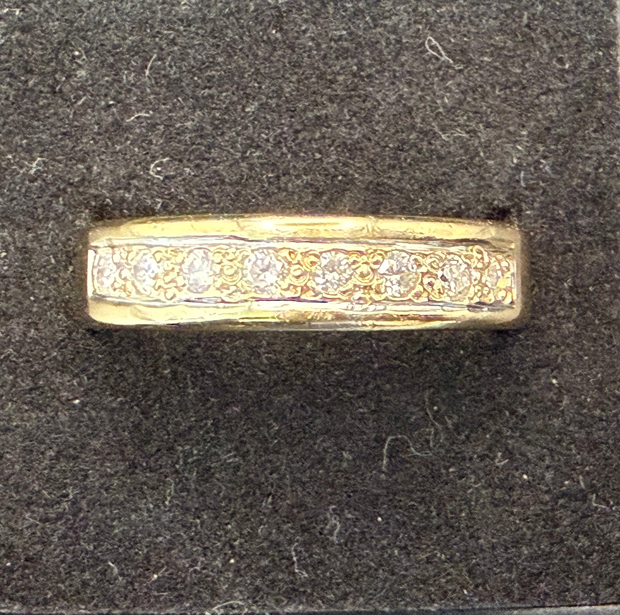 Solid 9ct Gold Diamond Half Eternity Band Ring Size U 1/2 6.1g 375