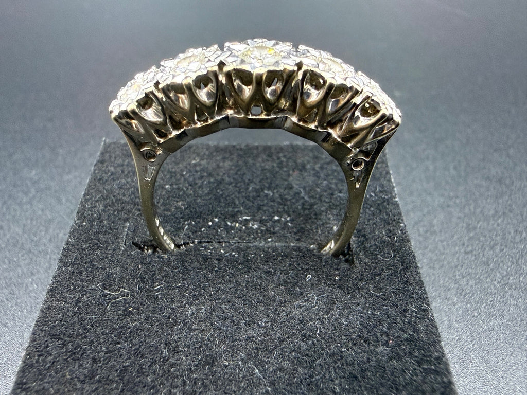 18ct White Gold Five Stone Diamond Ring Size R 1/2 5.2g 750 London