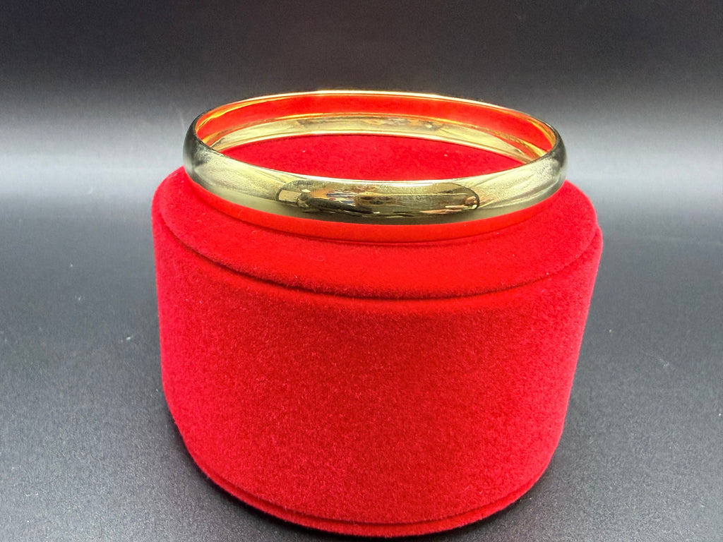Solid 9ct Yellow Gold D-Section Slip-On Bangle 7.5g 375 London