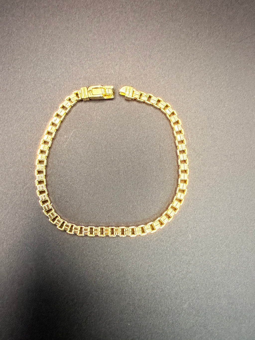 Solid 9ct Yellow Gold Box Link Bracelet 19cm 8.9g 375 London