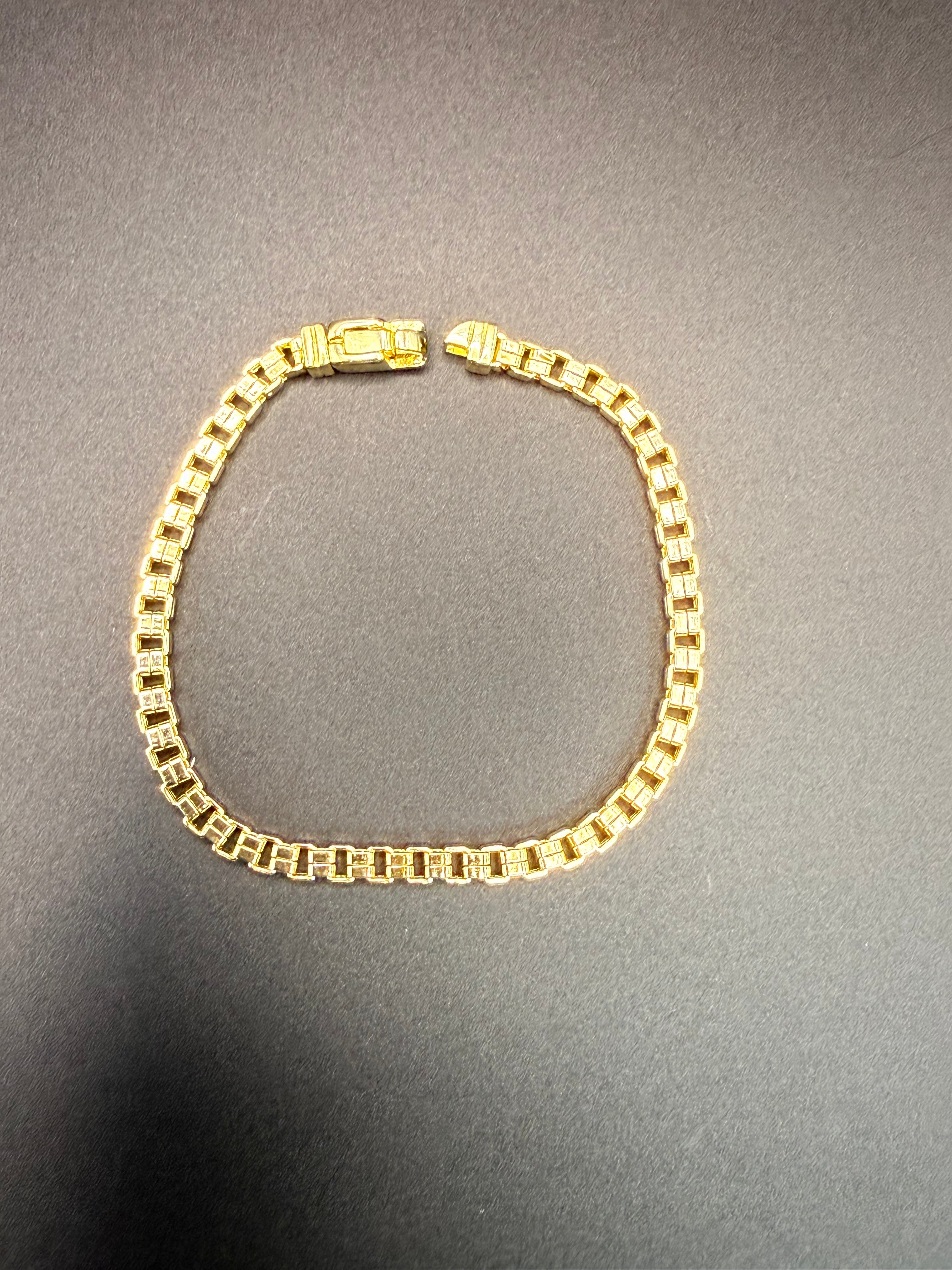 Solid 9ct Yellow Gold Box Link Bracelet 19cm 8.9g 375 London