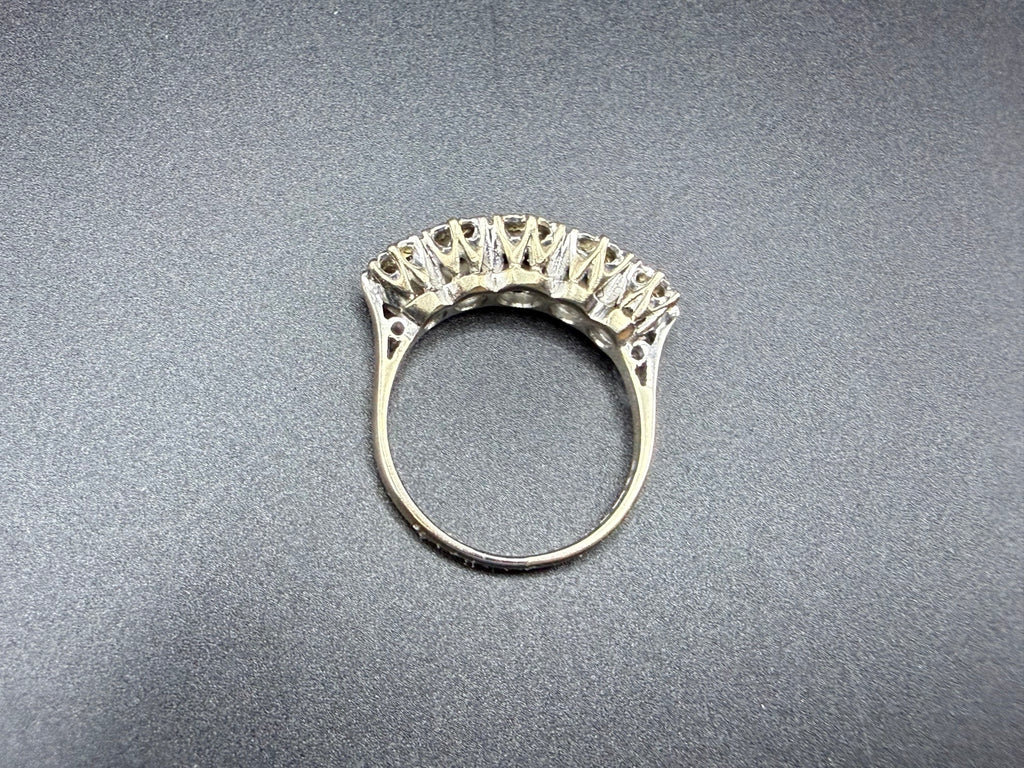 18ct White Gold Five Stone Diamond Ring Size R 1/2 5.2g 750 London