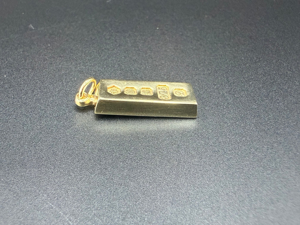 Solid 9ct Gold Ingot Pendant 7.8g 375 Hallmarked