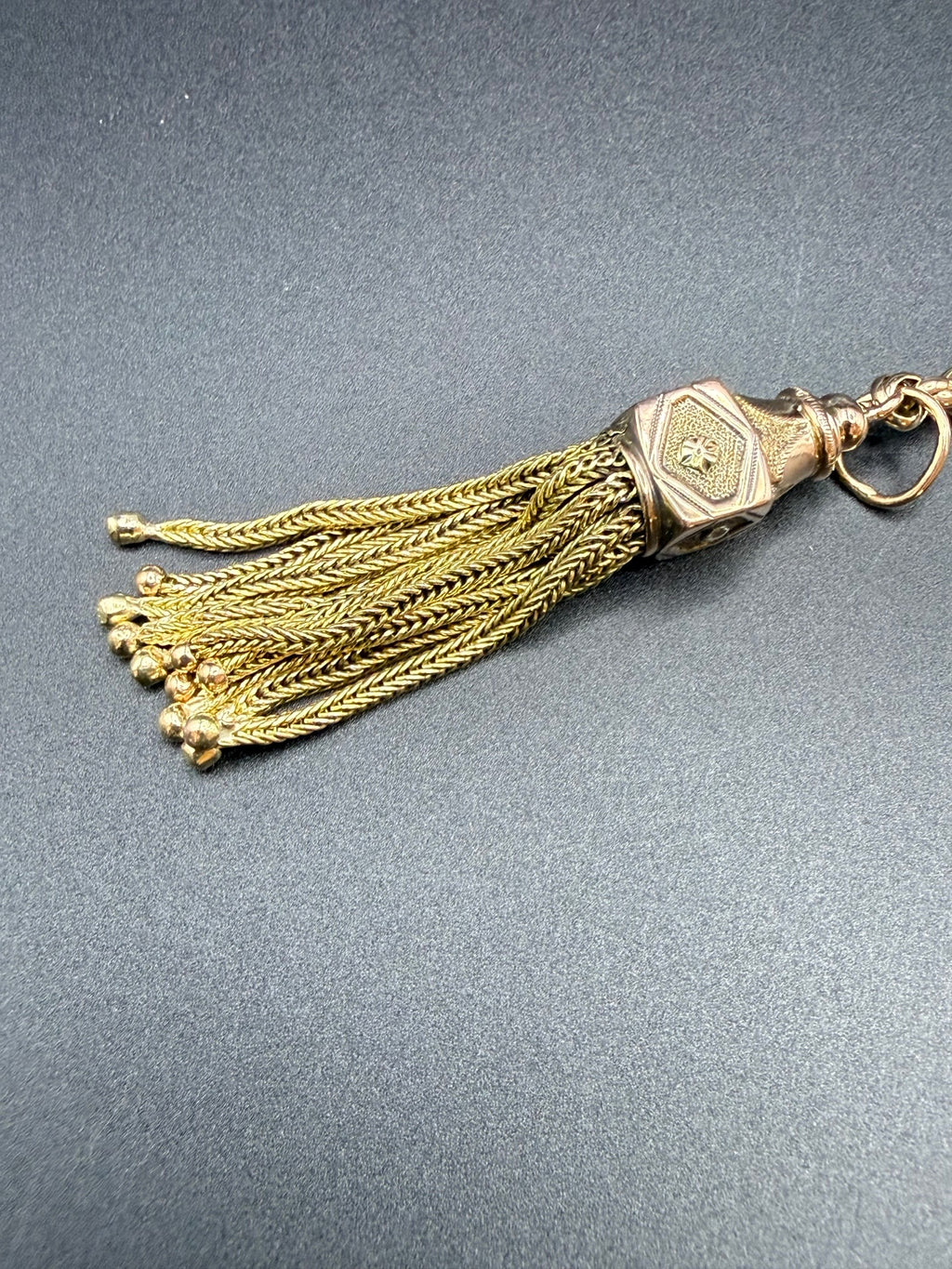 Antique Victorian 9ct Gold Albertina Bracelet Tassel Drop 14.4g Tested