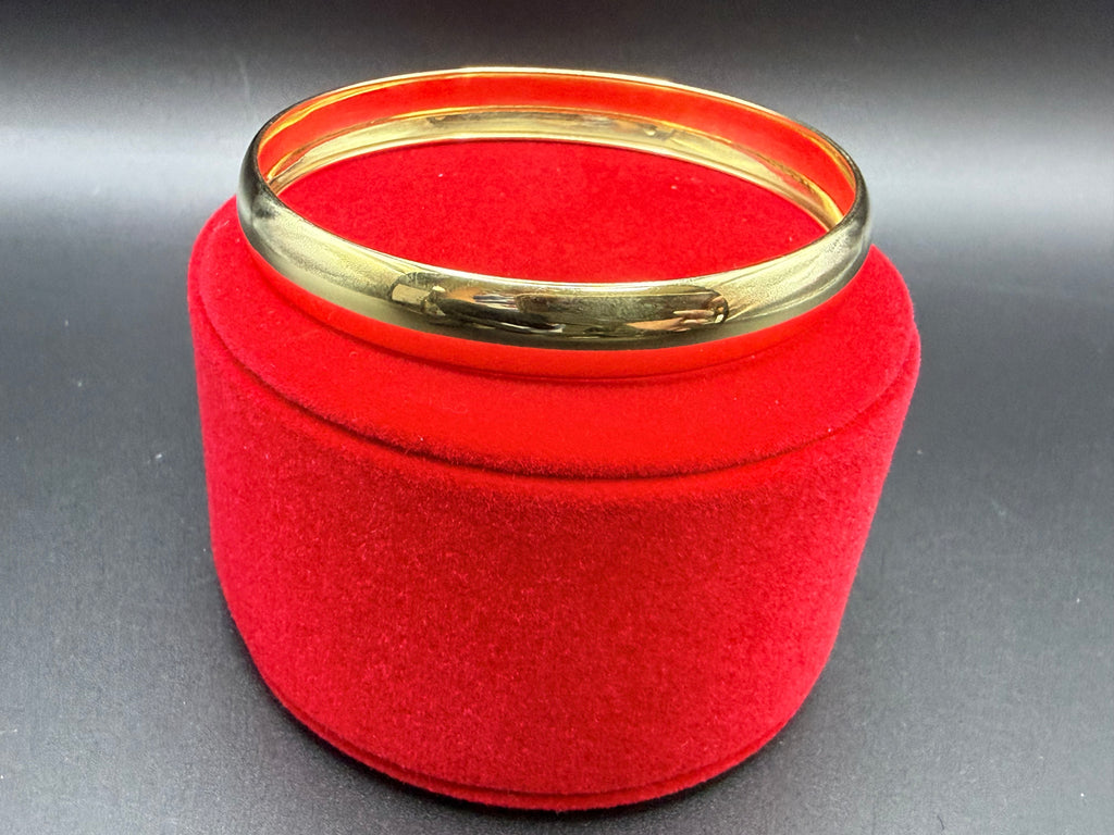 Solid 9ct Yellow Gold D-Section Slip-On Bangle 7.5g 375 London