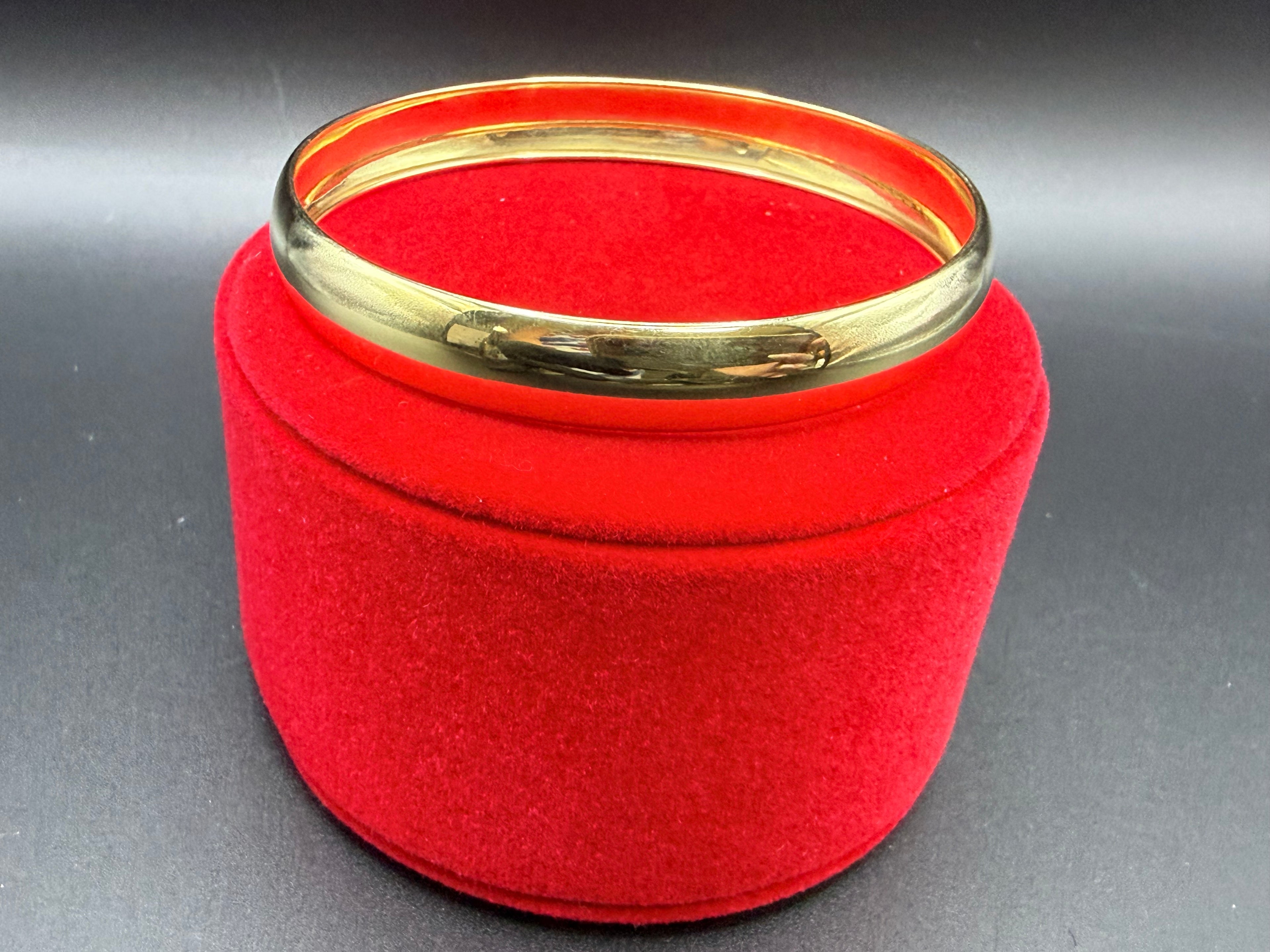 Solid 9ct Yellow Gold D-Section Slip-On Bangle 7.5g 375 London