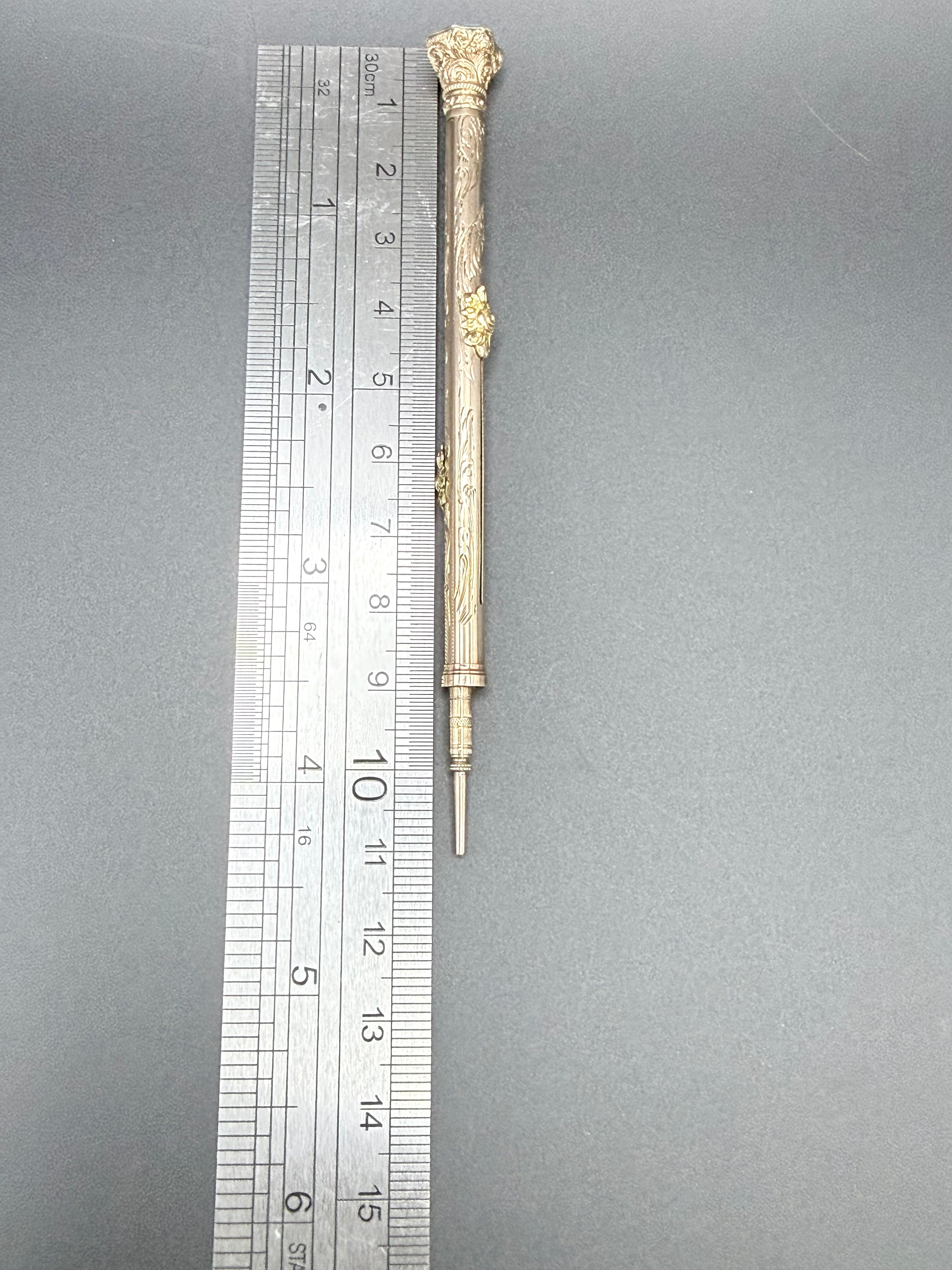 Antique Victorian Gold Combination Propelling Pencil and Dip Pen 9.1g