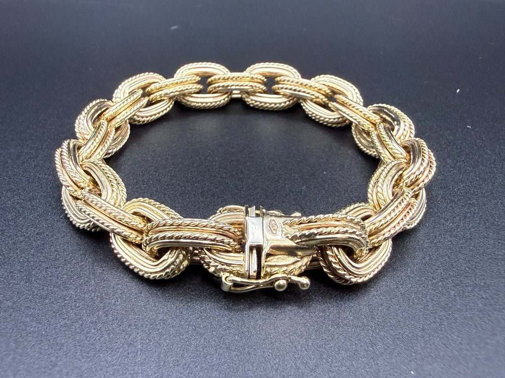 Solid 9ct Yellow Gold Heavy  Bracelet 20cm 29.8g 375