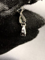 9ct white gold London blue topaz cross pendant