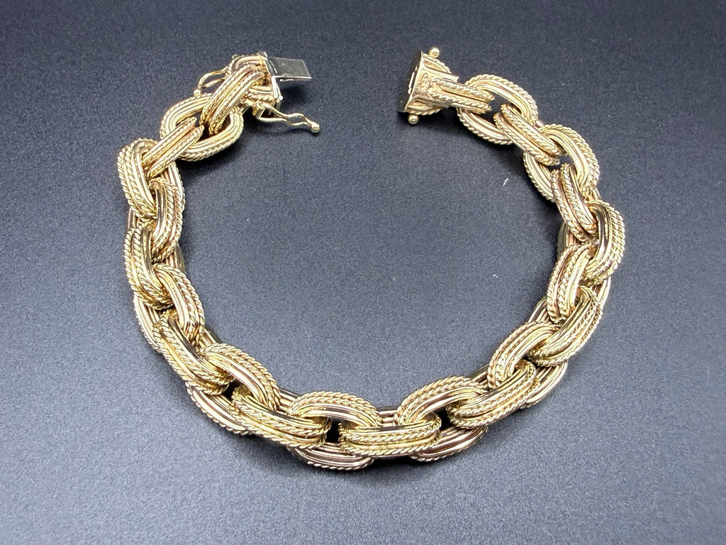Solid 9ct Yellow Gold Heavy  Bracelet 20cm 29.8g 375