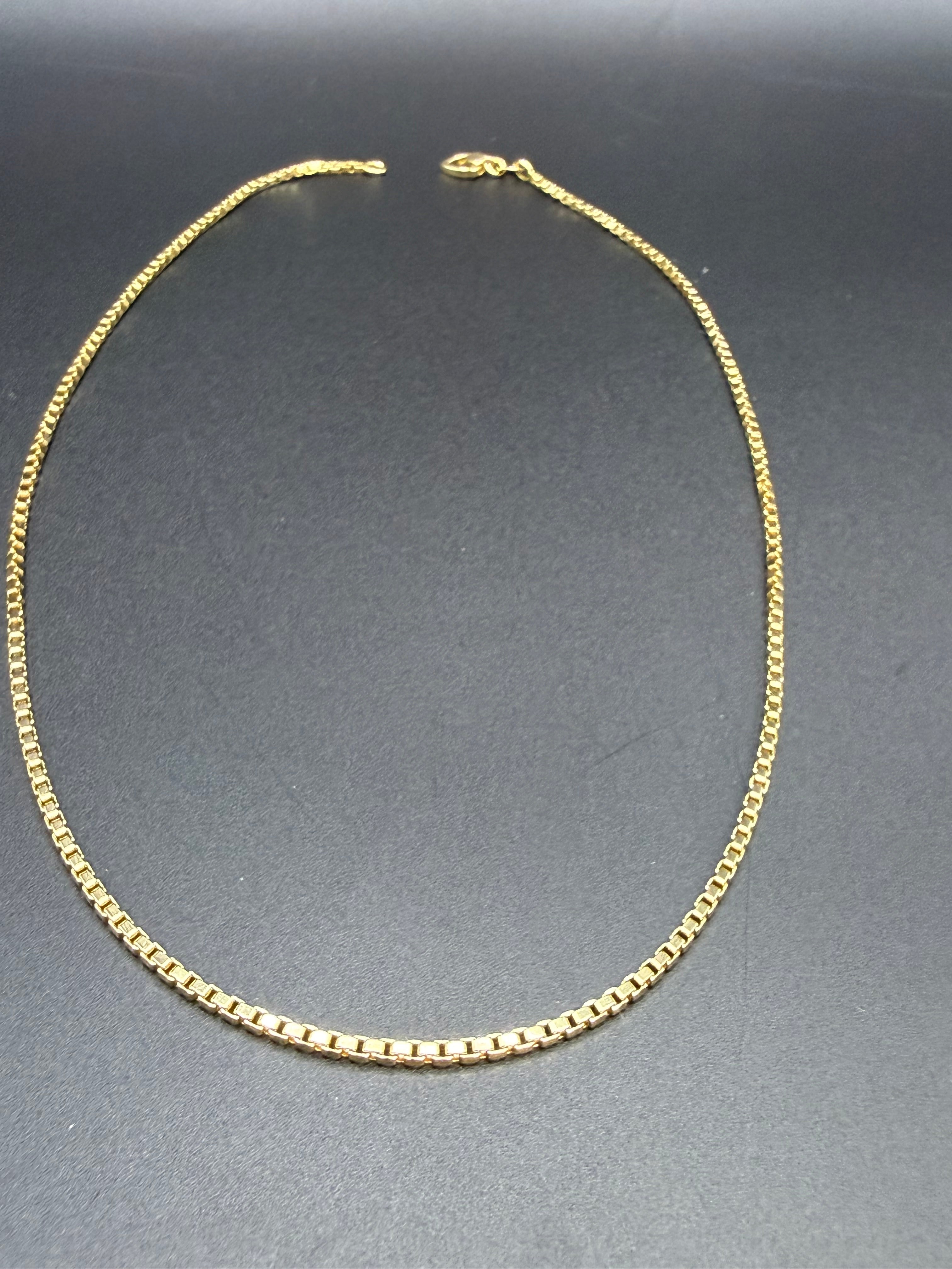 Boodles Solid 18ct Yellow Gold Box Link Chain Necklace 42cm 11g Signed