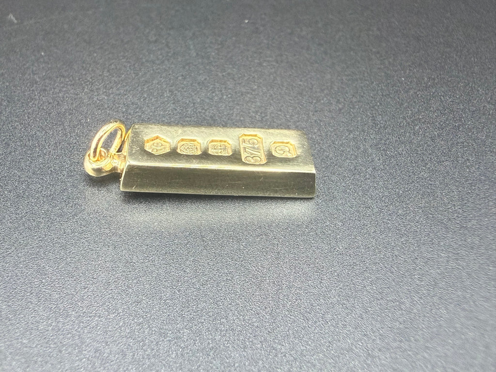 Solid 9ct Gold Ingot Pendant 7.8g 375 Hallmarked
