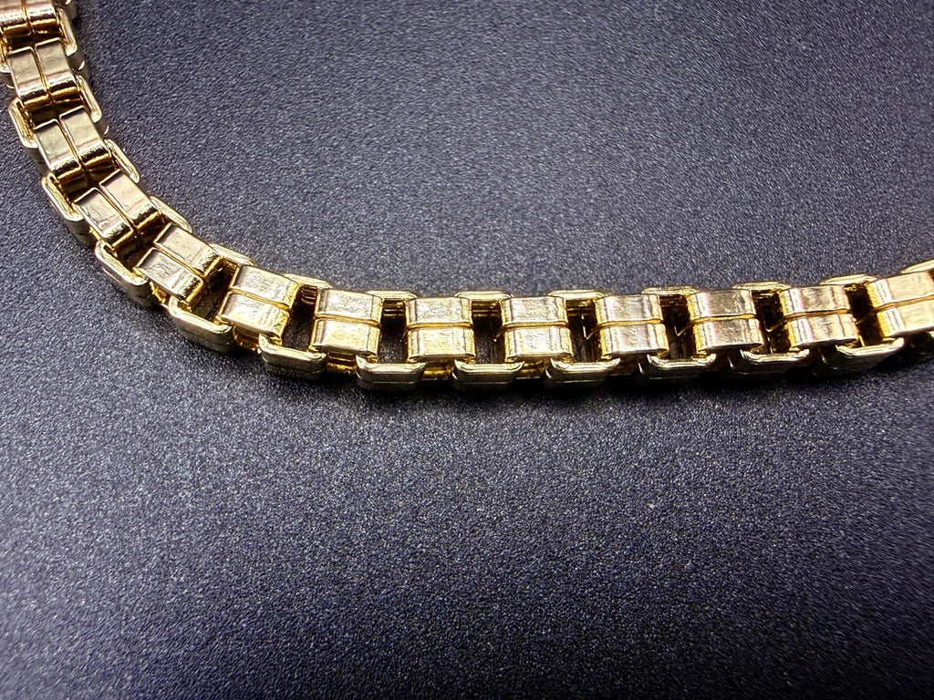 Solid 9ct Yellow Gold Box Link Bracelet 19cm 8.9g 375 London
