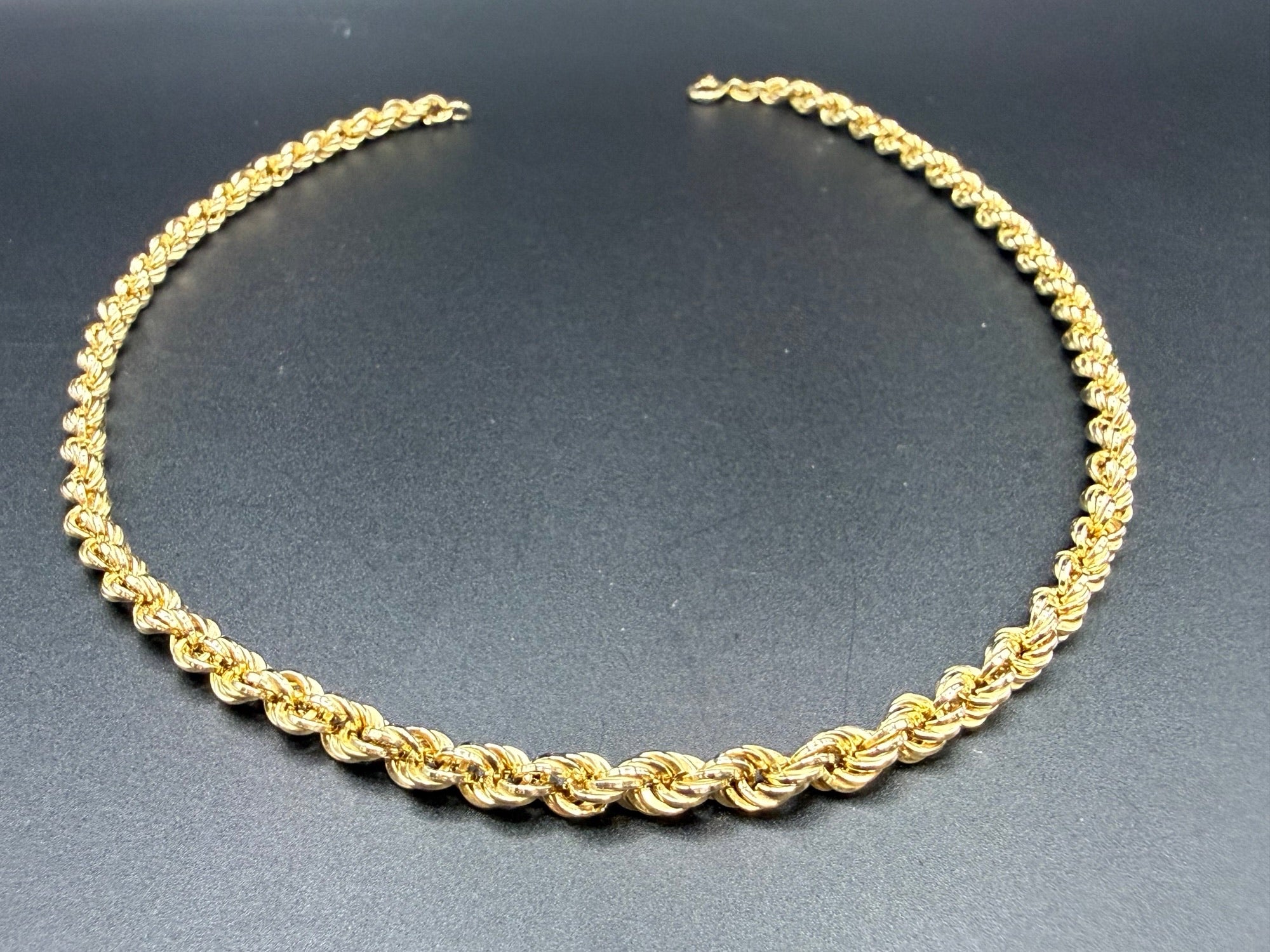 Solid 9ct Yellow Gold Italian Rope Chain Necklace 41cm 10.7g 375