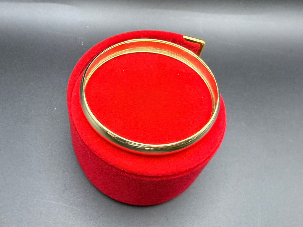 Solid 9ct Yellow Gold D-Section Slip-On Bangle 7.5g 375 London