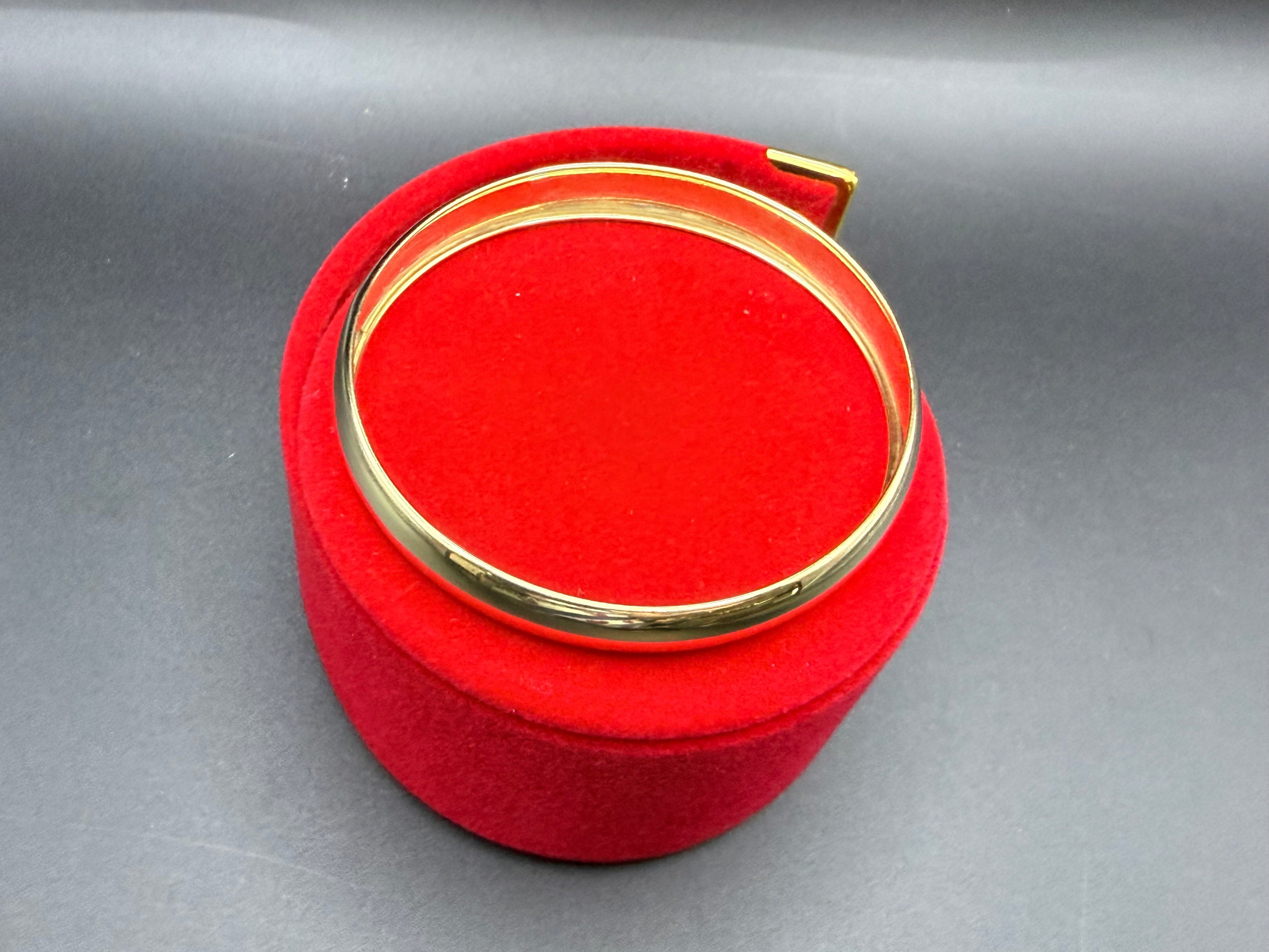 Solid 9ct Yellow Gold D-Section Slip-On Bangle 7.5g 375 London