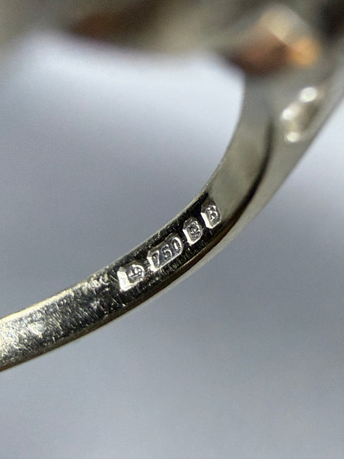 18ct White Gold Five Stone Diamond Ring Size R 1/2 5.2g 750 London