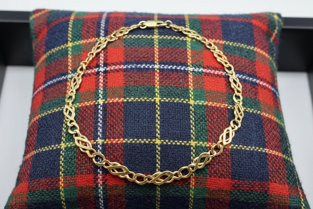 Solid 9ct Yellow Gold Celtic Knot Bracelet 20cm 3.8g 375 Hallmarked
