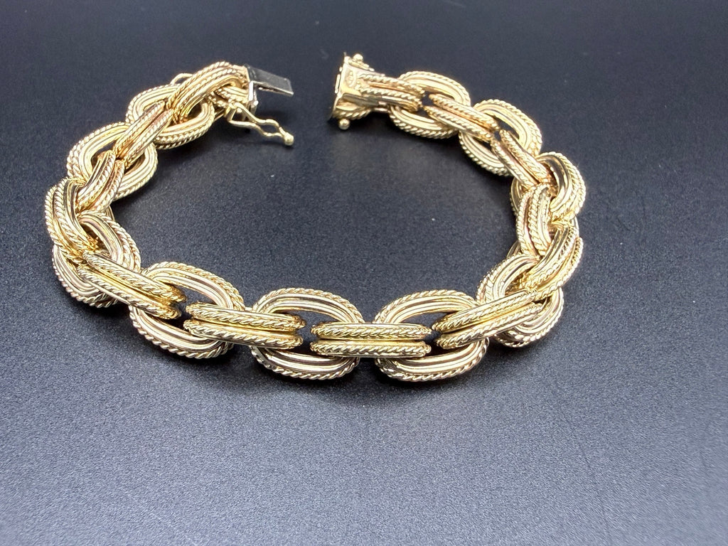 Solid 9ct Yellow Gold Heavy  Bracelet 20cm 29.8g 375