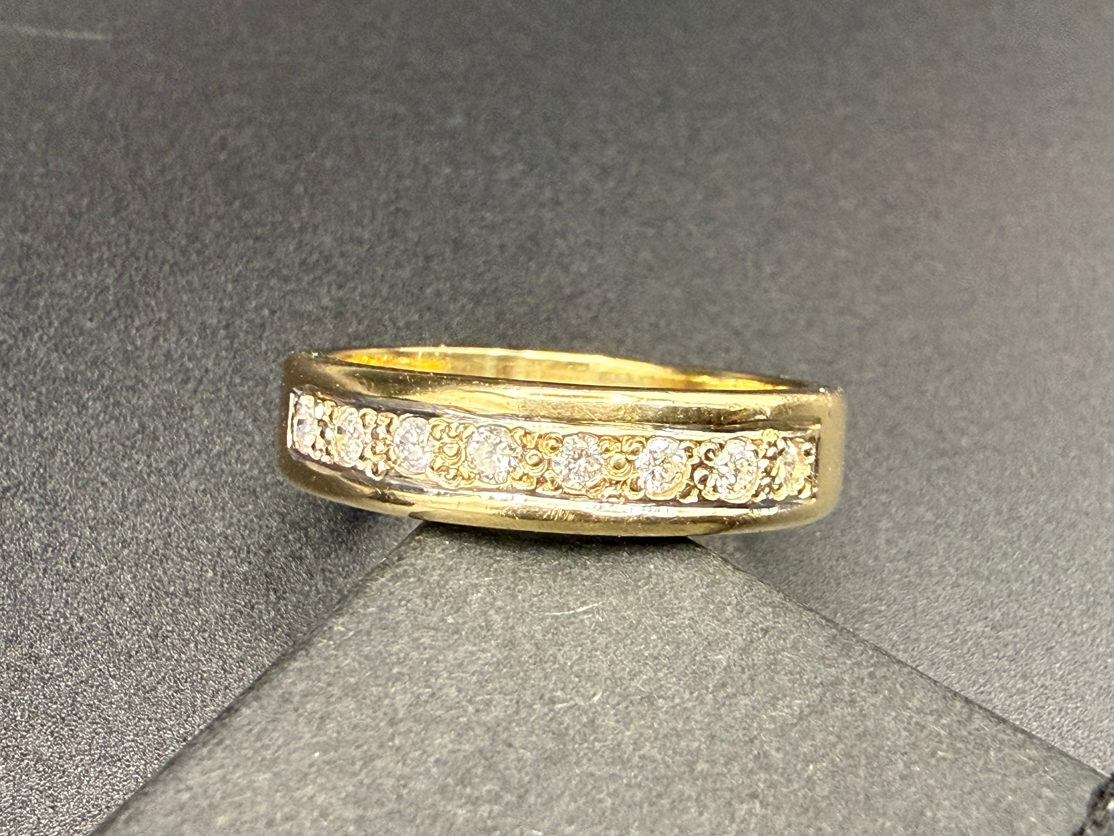 Solid 9ct Gold Diamond Half Eternity Band Ring Size U 1/2 6.1g 375