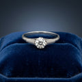 Platinum 0.30ct Old Mine Cut Diamond Solitaire Ring Size P 1/2 G Colour