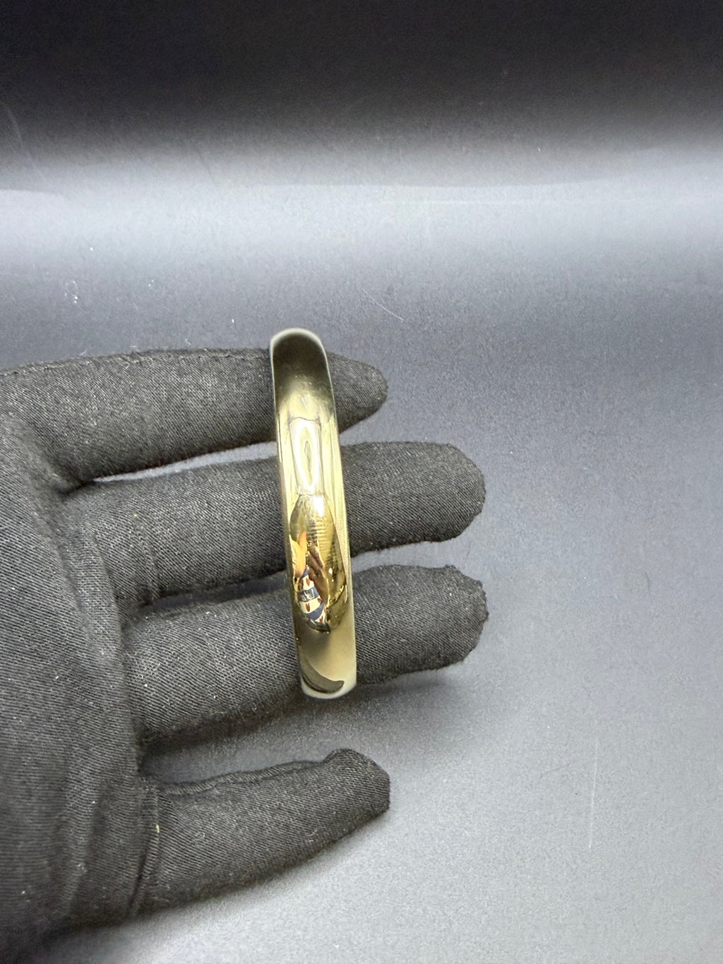 Solid 9ct Yellow Gold D-Section Slip-On Bangle 7.5g 375 London