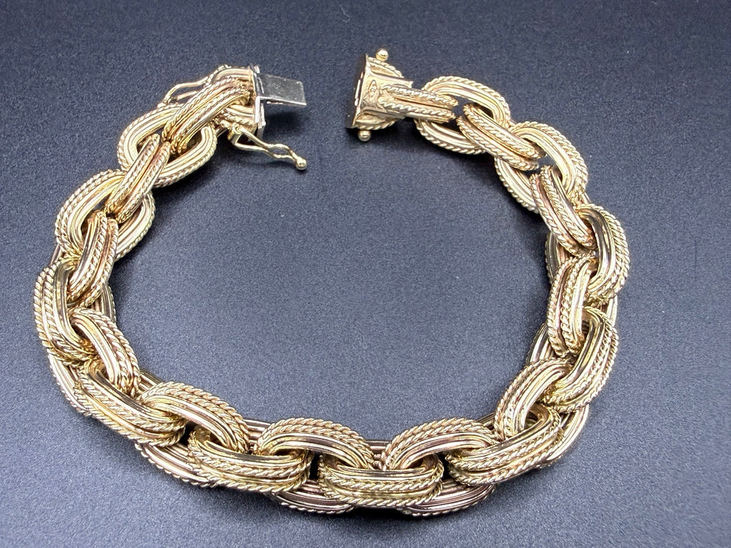 Solid 9ct Yellow Gold Heavy  Bracelet 20cm 29.8g 375