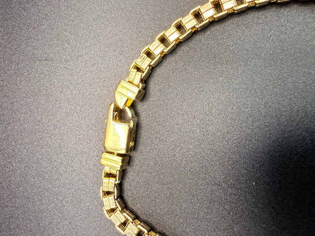 Solid 9ct Yellow Gold Box Link Bracelet 19cm 8.9g 375 London