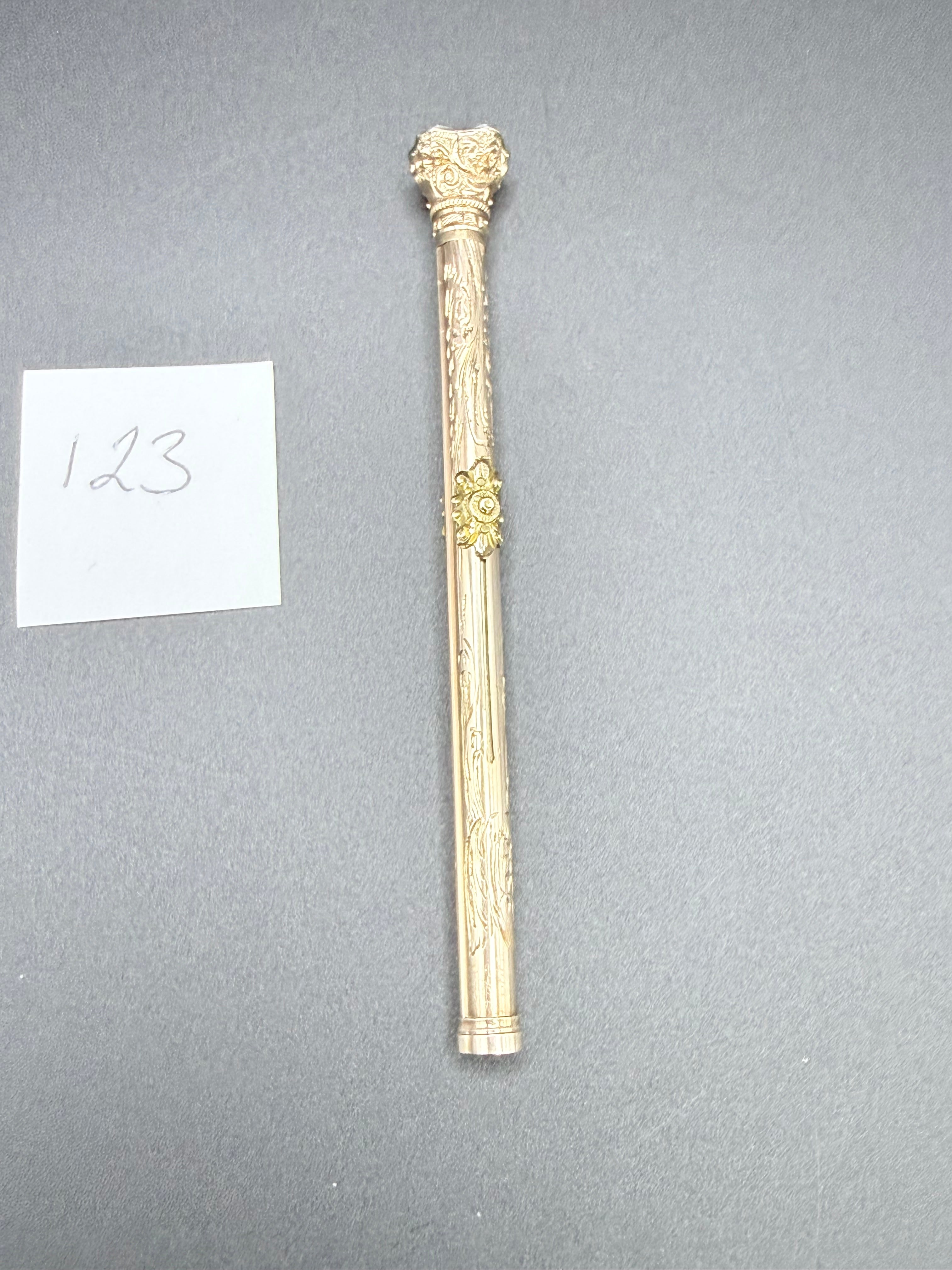 Antique Victorian Gold Combination Propelling Pencil and Dip Pen 9.1g