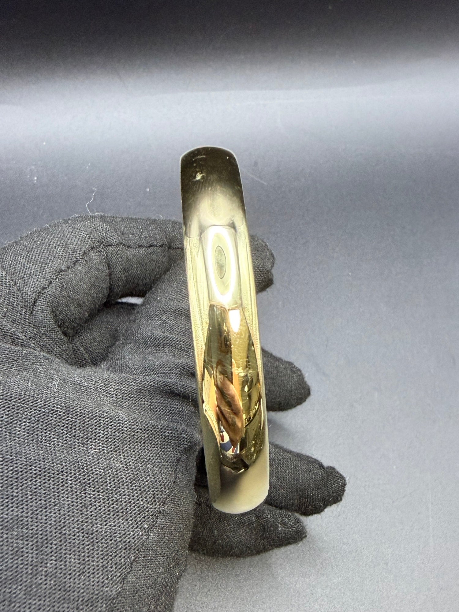 Solid 9ct Yellow Gold D-Section Slip-On Bangle 7.5g 375 London