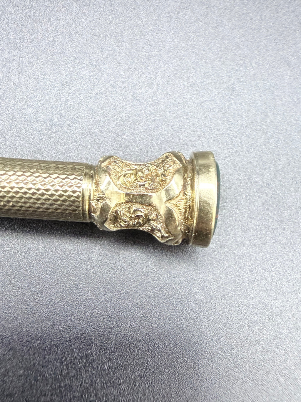 Antique Victorian 9ct Gold Propelling Pencil 18.2g Seal Top Engine Turned