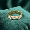 Solid 9ct Gold Diamond Half Eternity Band Ring Size U 1/2 6.1g 375