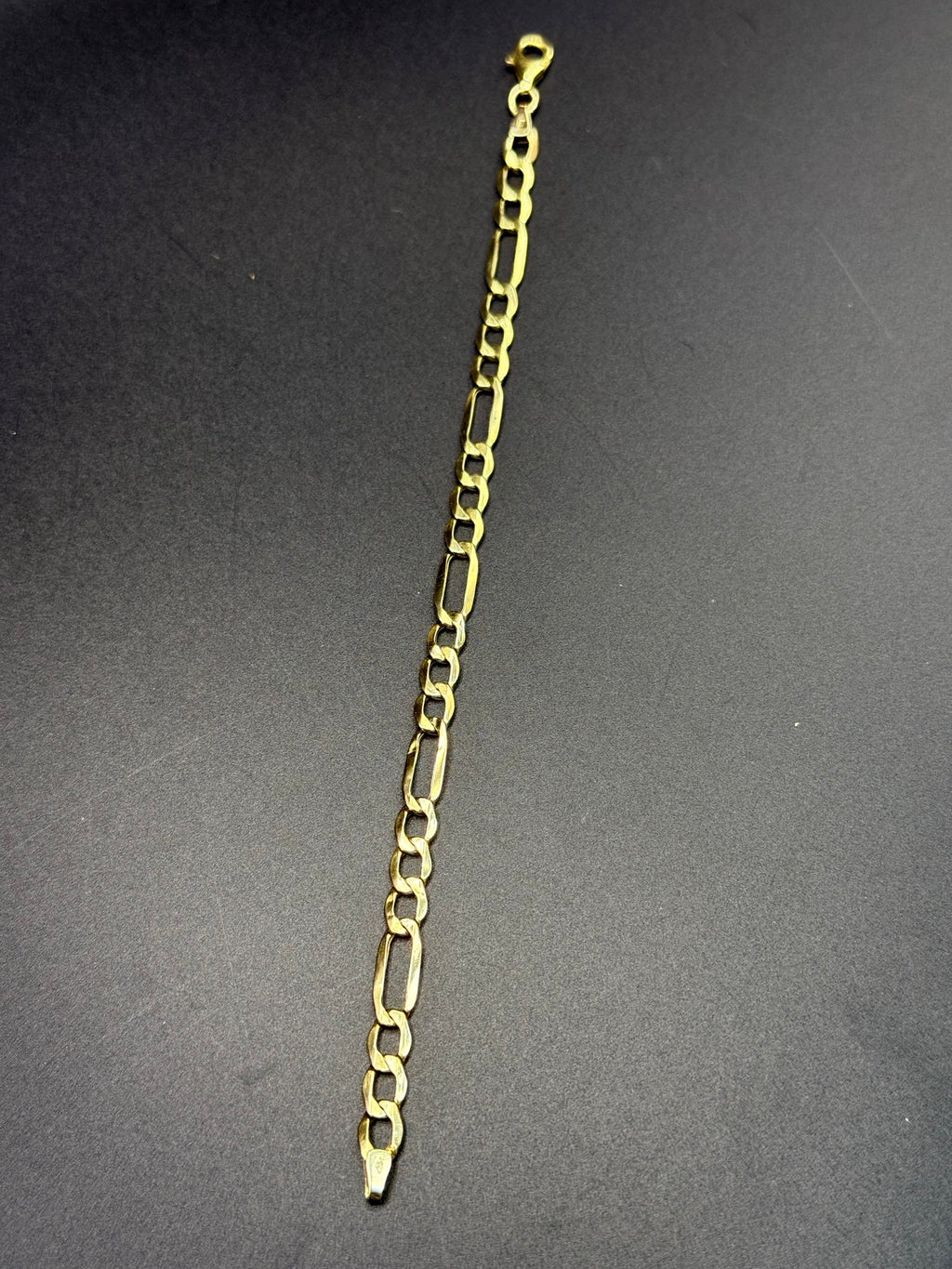Solid 9ct Yellow Gold Figaro Bracelet 18cm 2.8g 375 Hallmarked