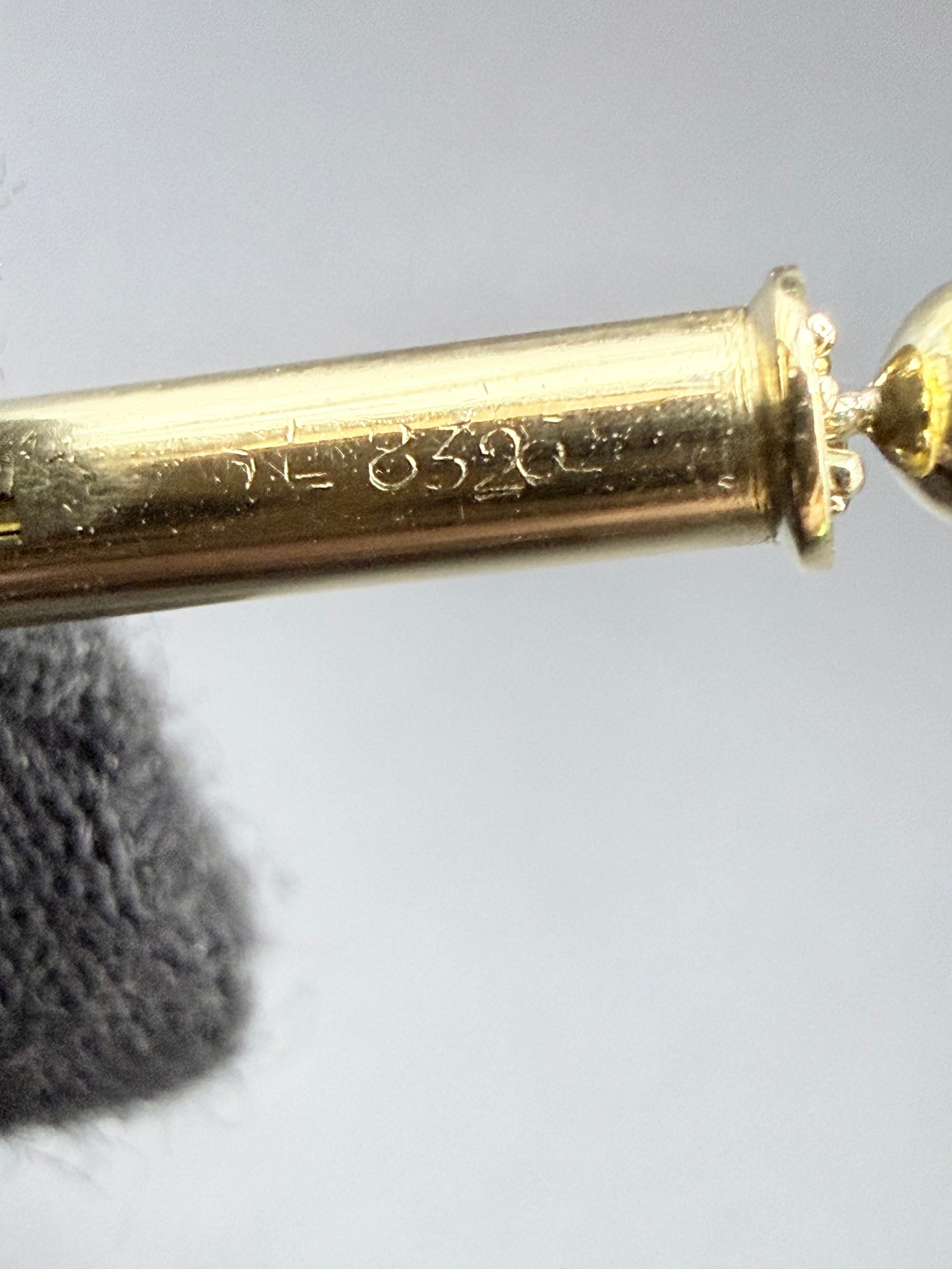 Cartier 18ct Gold Swizzle Stick Signed Depose French Eagle Head Hallmark Paris