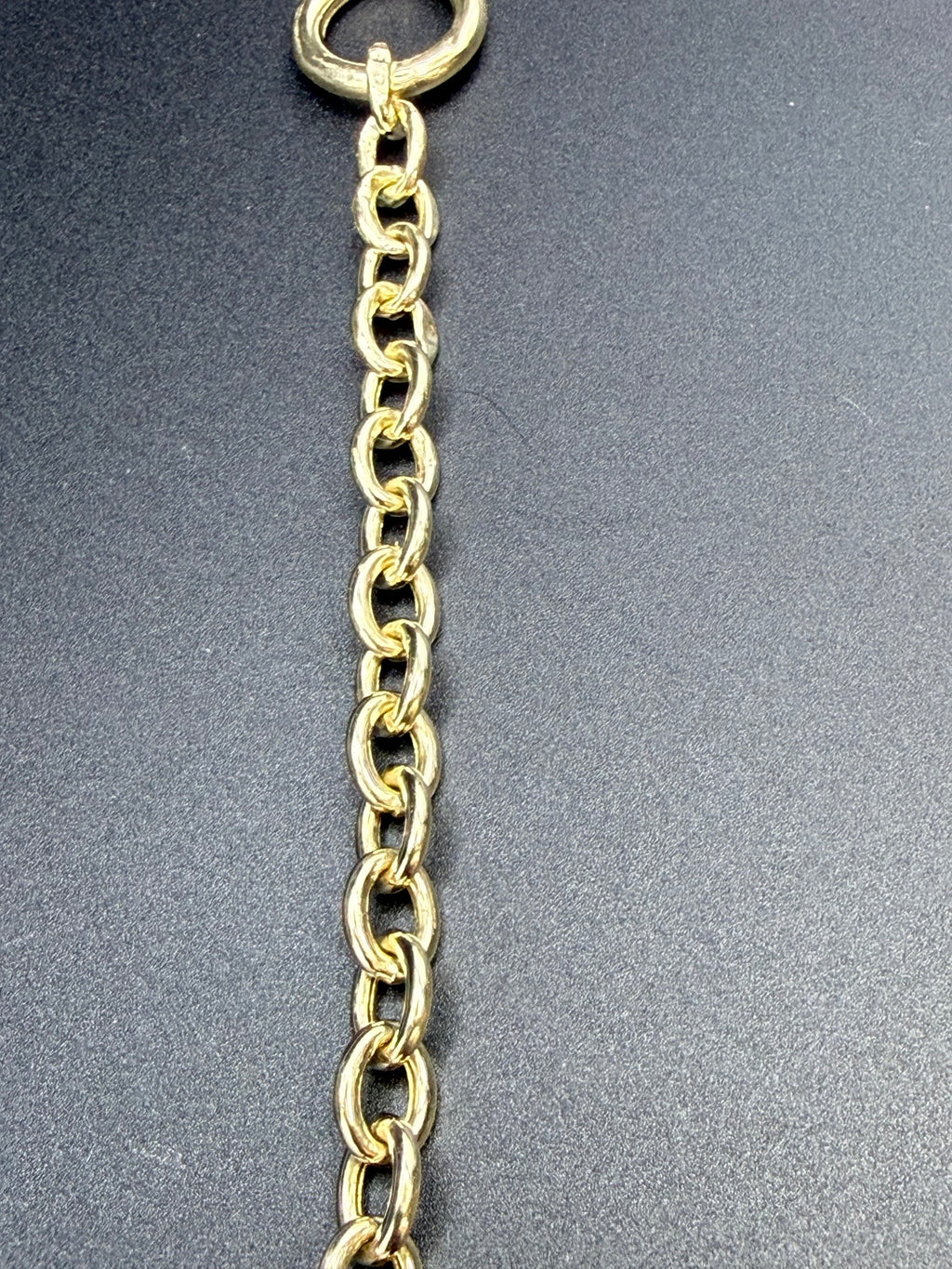 Solid 9ct Yellow Gold Belcher Bracelet T-Bar Toggle 19.5cm 4.4g 375