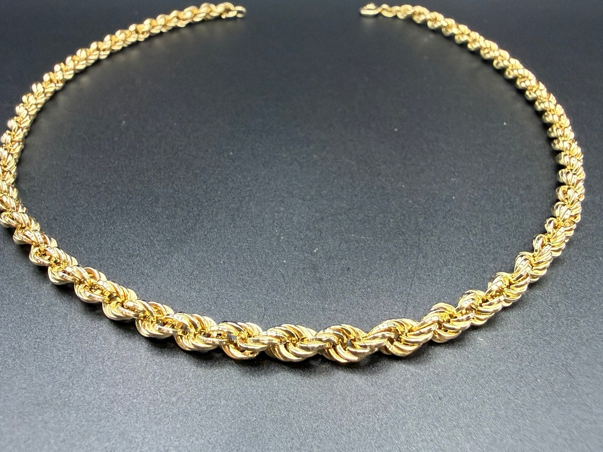 Solid 9ct Yellow Gold Italian Rope Chain Necklace 41cm 10.7g 375