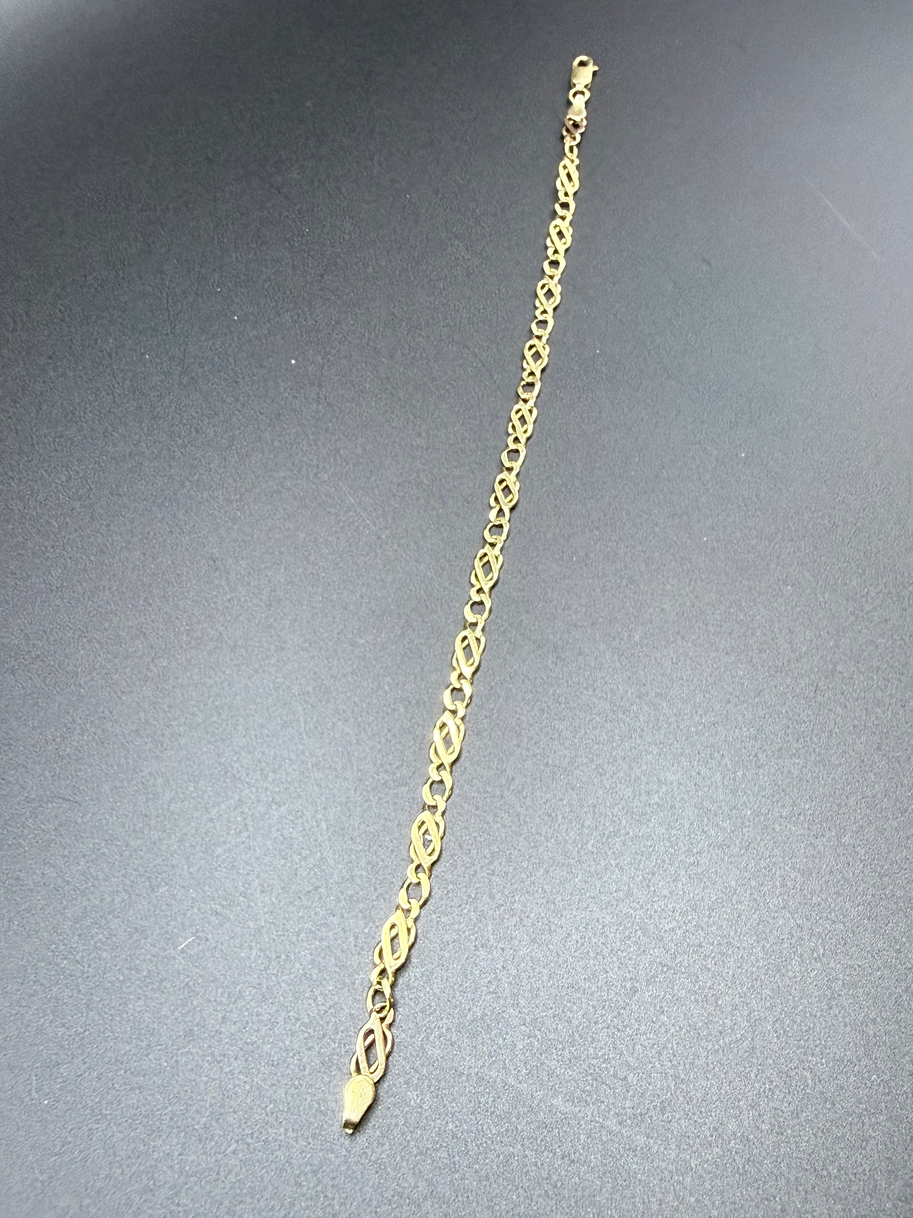 Solid 9ct Yellow Gold Celtic Knot Bracelet 20cm 3.8g 375 Hallmarked